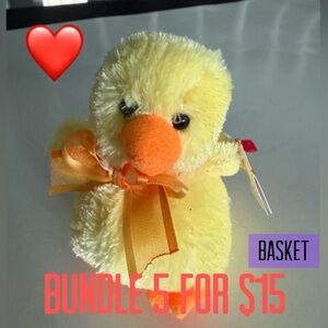 ❤️Bundle 5 for $15❤️ 2005 Billingsly the Chick BASKET Beanie Baby